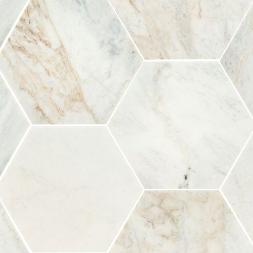 Arabescato Venato White Hexagon view 1