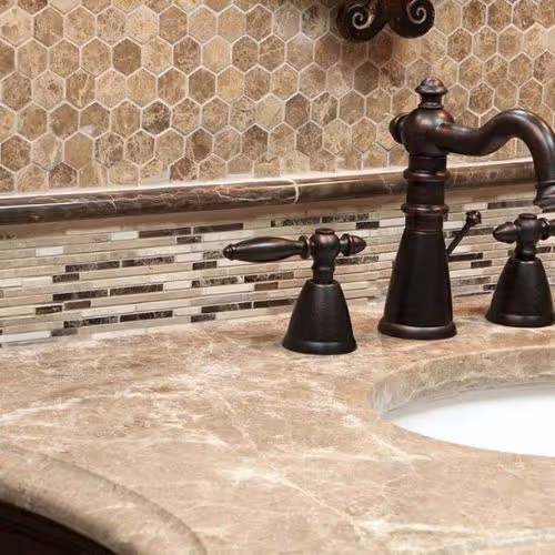 6456Ce4576Abb2276Bfbbe7D Msi Surfaces Surprise Granite Emperador Light Marble Bathroom%20Scene3 countertop sample