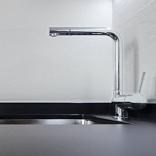 Dekton Domoos surface in elegant bathroom sink application