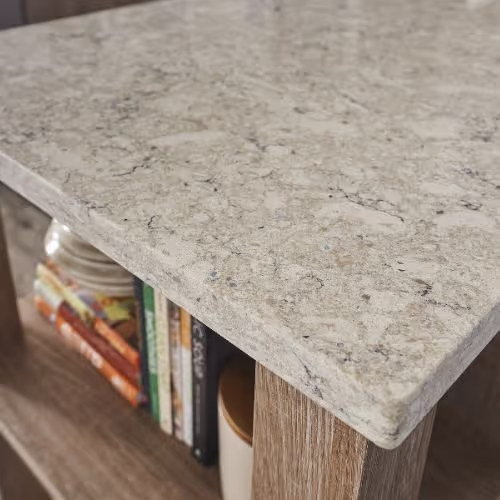 6456Ce4576Abb2F204Fbbe10 Lx Hausys Surprise Granite Aria Quartz Moment countertop sample